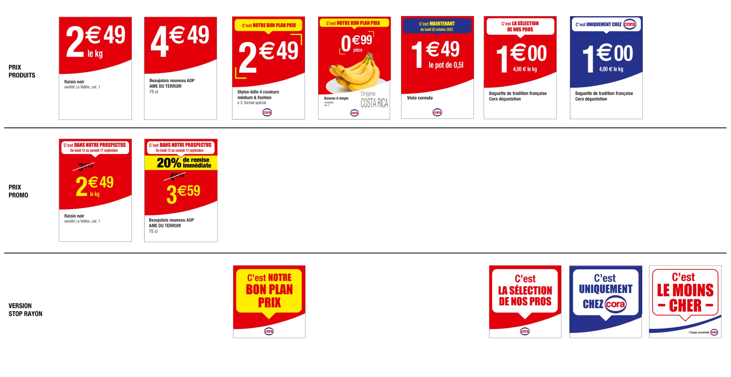 Cora — Marqueurs prix
